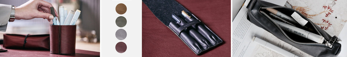 Lederetui für Stifte, Stifteetui, Lederetui Stifte, Stifteetui Leder, Federmäppchen, Ledermäppchen Stifte,Stiftehalter Leder, Schreibtisch Organizer Leder, Stifteköcher Leder, Wunschleder